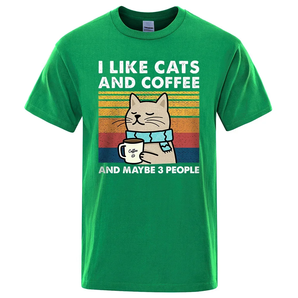 I Like Cats And Coffee T-Shirt For Men