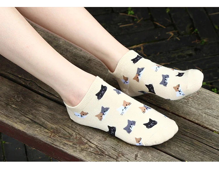 5Pairs Women Cat Socks