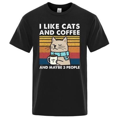 I Like Cats And Coffee T-Shirt For Men