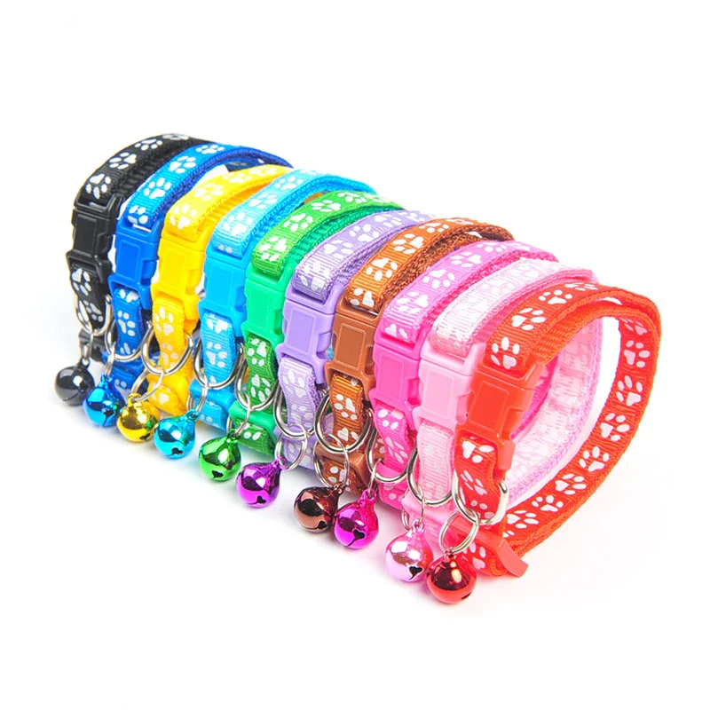 1Pc Colorful Cute Bell Collar Adjustable Buckle Cat Collar