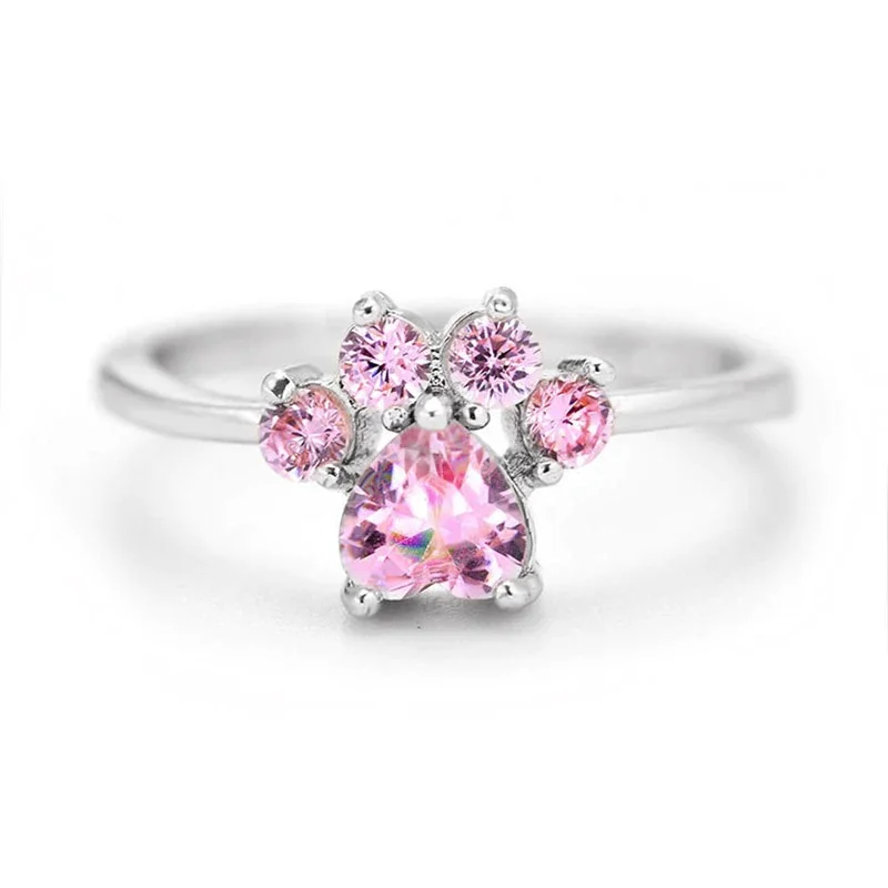 Cute Cat Paw Adjustable Ring