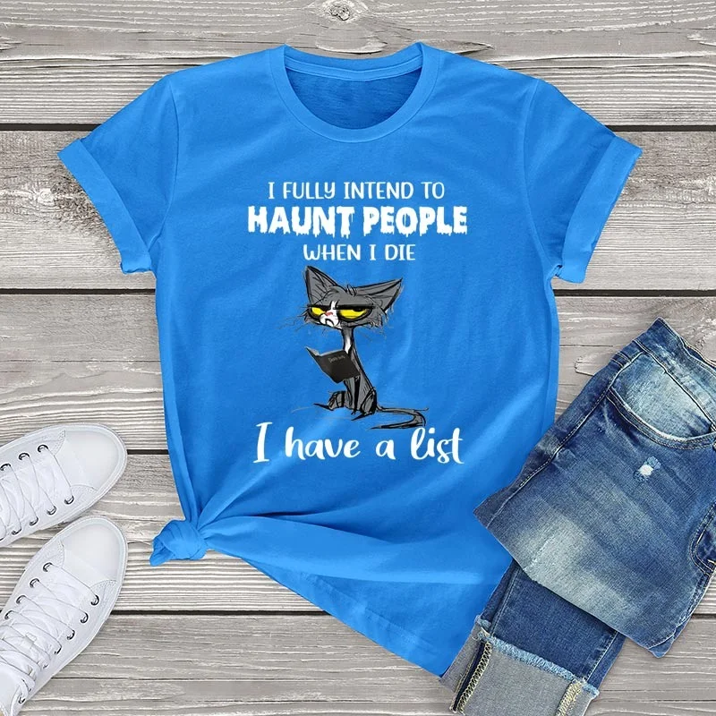 Angry Cat Graphic T Shirts for Women