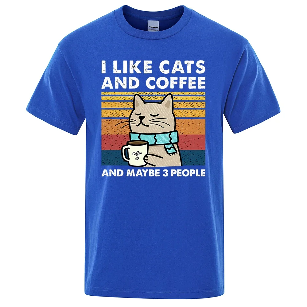 I Like Cats And Coffee T-Shirt For Men