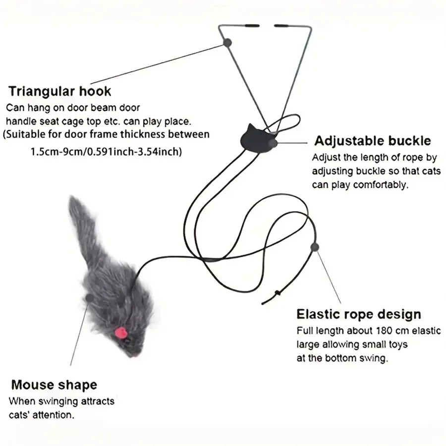 Cat Mouse Toy Hanging Door
