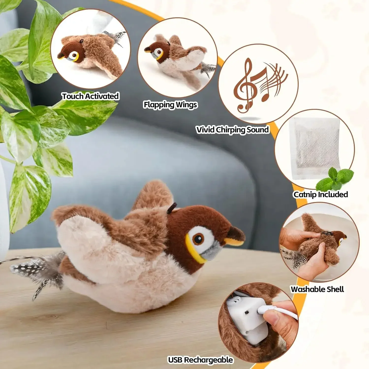 Flying Bird Cat Toys