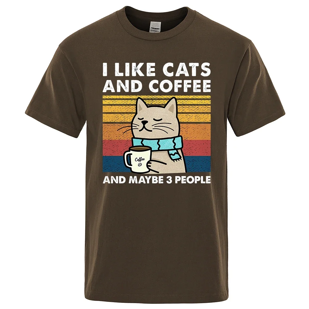I Like Cats And Coffee T-Shirt For Men