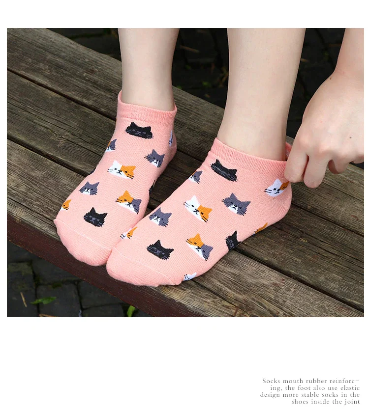 5Pairs Women Cat Socks
