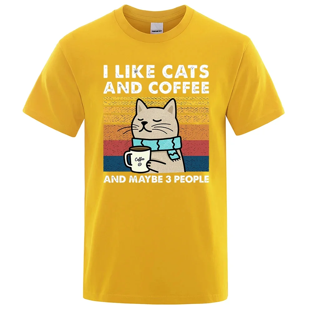 I Like Cats And Coffee T-Shirt For Men