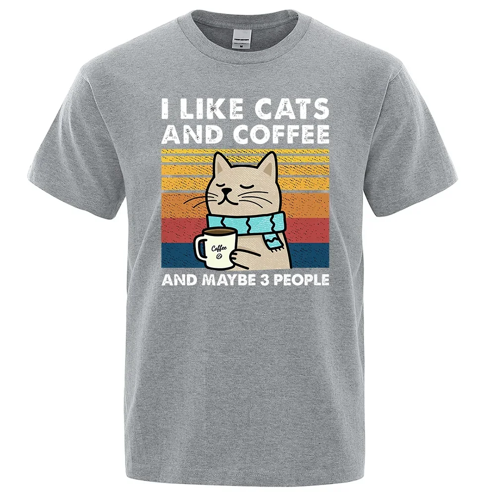 I Like Cats And Coffee T-Shirt For Men