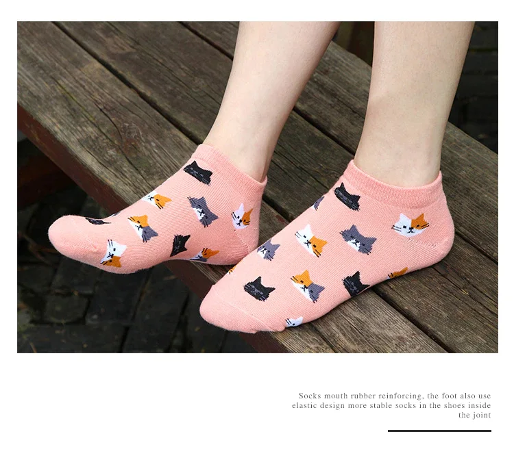 5Pairs Women Cat Socks