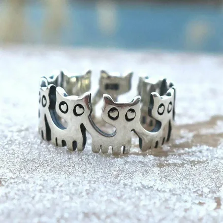 Cute Cat Ring For Women