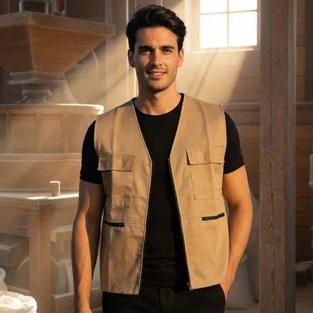 GILET 04 POCHE BEIGE