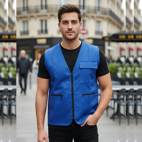 GILET 03 POCHES BLEU ROI