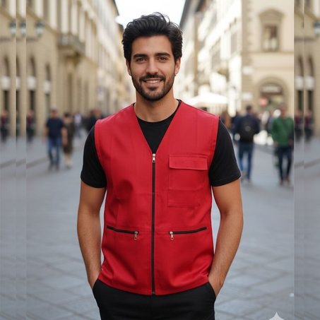 GILET 03 POCHES ROUGE