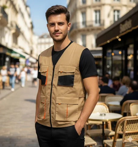 GILET 04 POCHES BEIGE
