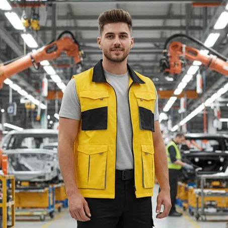 GILET 04 POCHES JAUNE