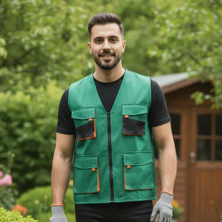GILET 04 POCHES VERT CLAIR
