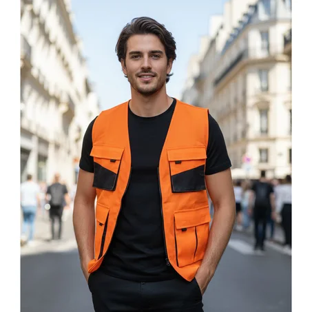 GILET 04 POCHE ORANGE