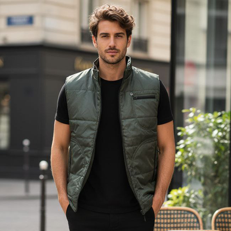 GILET DOUDOUNE VERT FONCE
