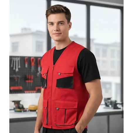 GILET 04 POCHES ROUGE