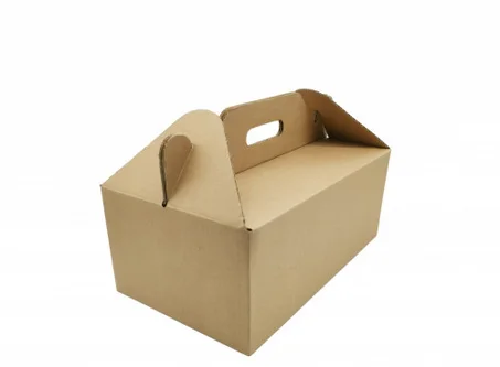 مجموعة (50) كرتون بمسكة يد بني للوجبات كبير وسميك