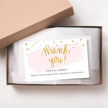 Thank You مجموعة (250) بطاقة شكرا وردي