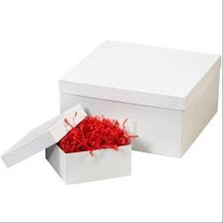 مجموعة (7) طقم علب 2 قطع هدايا صغير وكبير لون ابيض