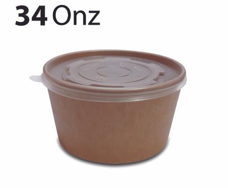 مجموعة ( 150) وعاء 34 اونص بغطاء للسوائل