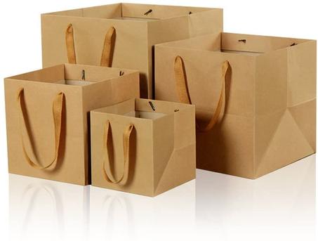 مجموعة (24) كيس هدايا كرتوني فاخر بني 25 سم