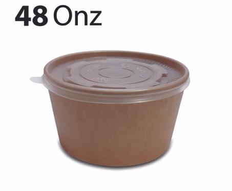 مجموعة ( 100) وعاء 48 اونص بغطاء للسوائل