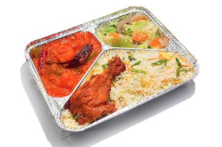 مجموعة (250) صحن المنيوم مستطيل مع غطاءها 760 مل