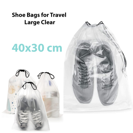 مجموعة (20) كيس بلاستيك بحبل اغلاق لحفظ الاحذية