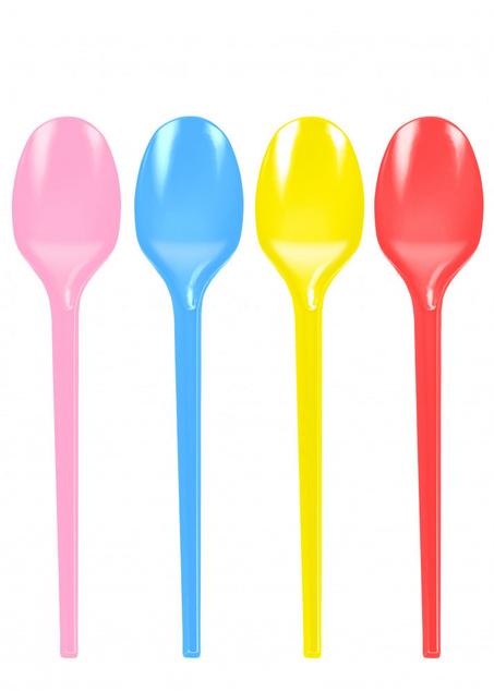 مجموعة (1000) ملاعق بلاستيك ملون أدوات المائدة