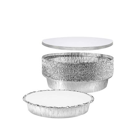 مجموعة (120) صحن المنيوم دائري مع غطاء 470 مل