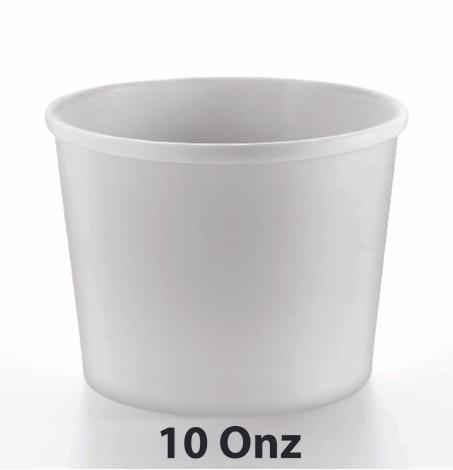 مجموعة ( 200) وعاء 10 اونز بغطاء ابيض