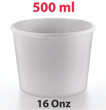 مجموعة ( 200) وعاء 16 اونز بغطاء ابيض