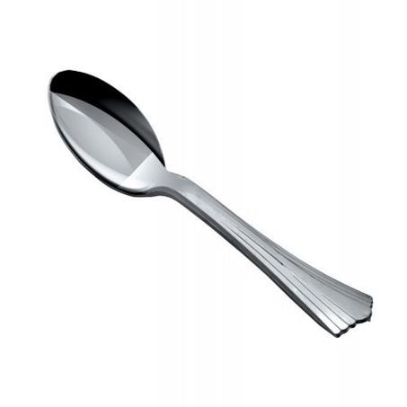 مجموعة (2000) ملاعق بلاستيك فضي أدوات المائدة