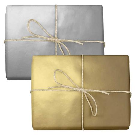 مجموعة (100) ورق تغليف الهدايا رصاصي