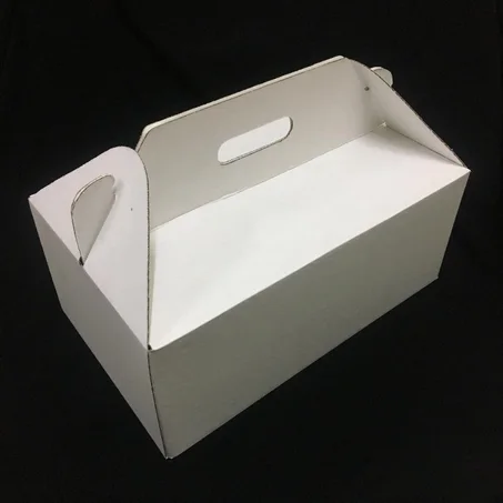 مجموعة (50) كرتون بمسكة يد ابيض للوجبات كبير وسميك