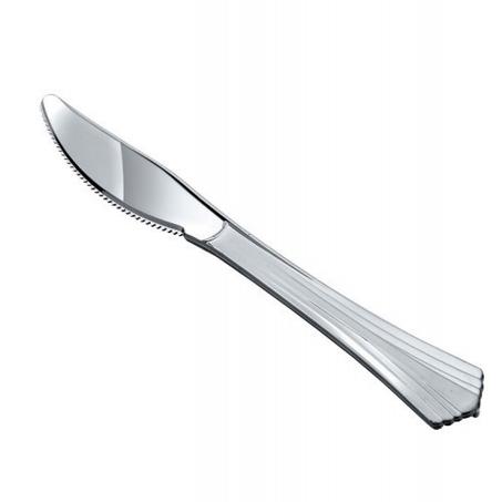 مجموعة (2000) سكين بلاستيك فضي أدوات المائدة