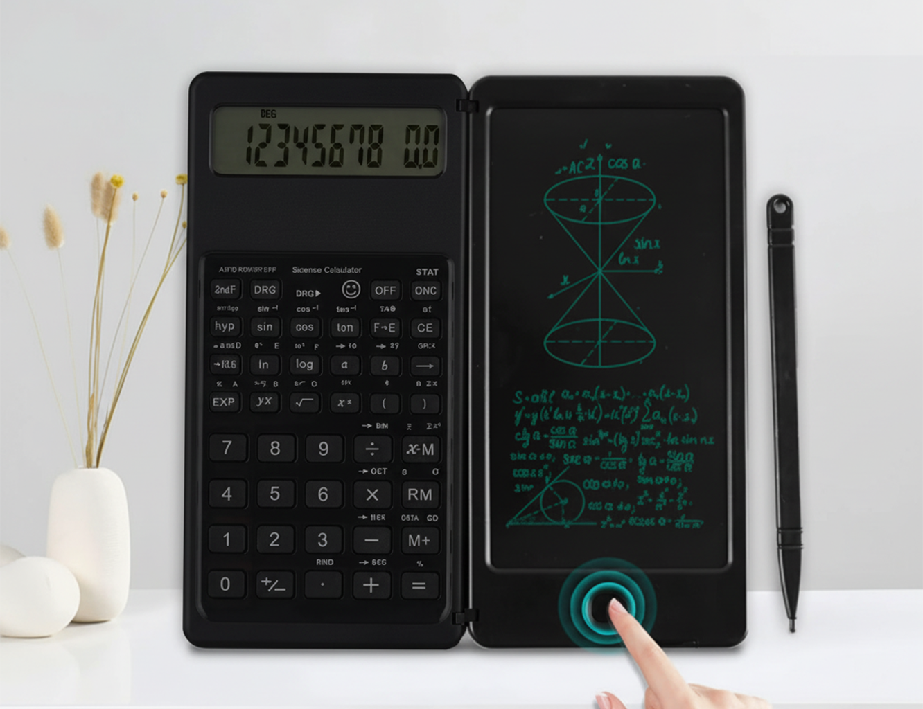 Calculatrice Scientifique 2-en-1 avec Tablette d’Écriture LCD