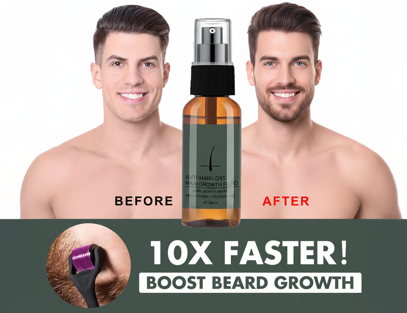 Ensemble Hairmax – Huile & Rouleau de Repousse Barbe & Cheveux