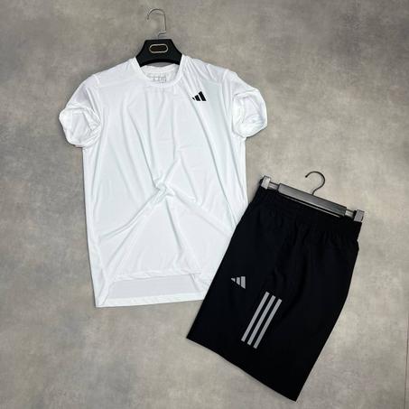 Ensemble Adidas Speed T-Shirt - Blanc Short Noir