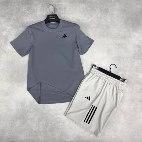 Ensemble Adidas T-Shirt - Gris Coton  Short Gris Claire