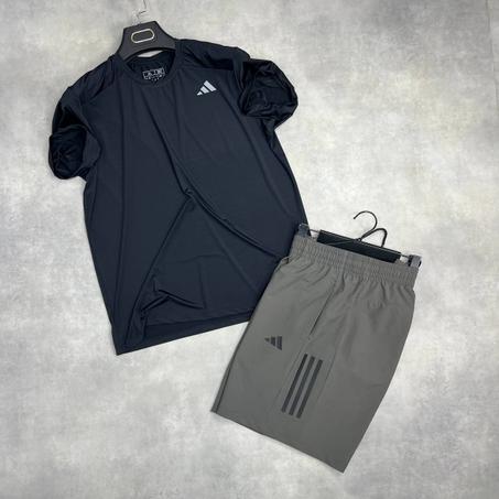 Ensemble Adidas Speed T-Shirt - Noir Short Gris