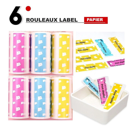 6 Rouleaux Stikers Label