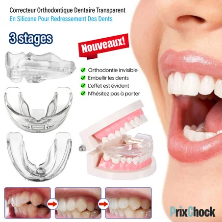 Correcteur Orthodontique Dentaire Transparent En Silicone Pour Redressement Des Dents. ( 3 Pcs )