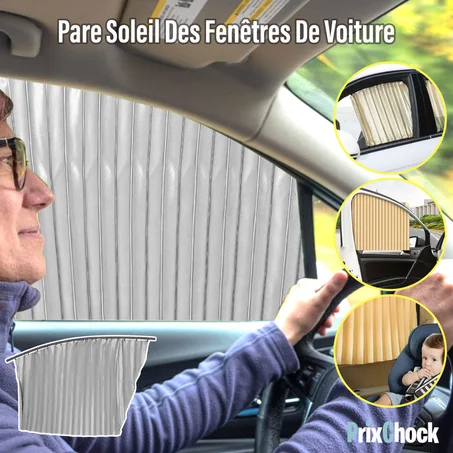 Rideaux Automobiles Magnétiques en Or pour Vitres Latérales de Voiture Pack de 4 Rideaux