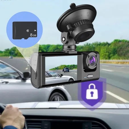 Ouabahas™ - SecureSight 360 : DashCam Haute Définition à 3 Canaux