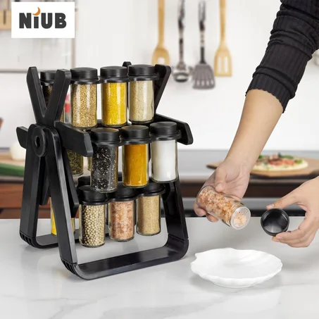 منظّم توابل دوّار – رف دوّار لتخزين التوابل والمطبخ